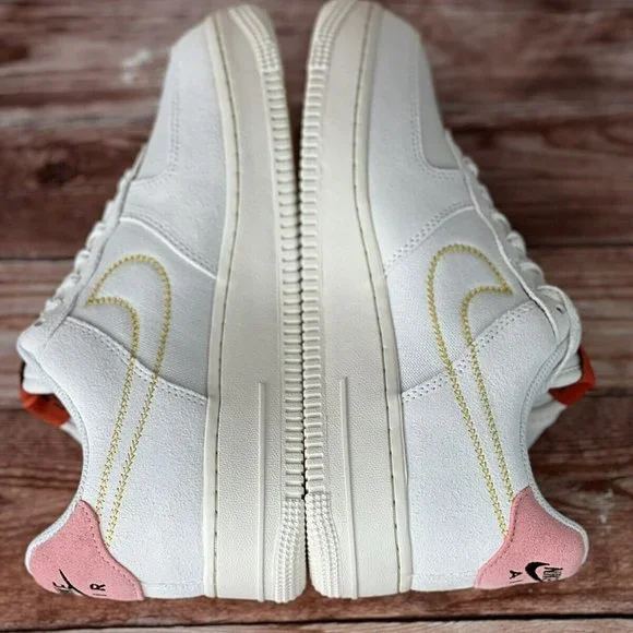 Nike Air Force 1 '07 Women’s Shoes White Solar Flare-Sail DQ7656 100 Size 8 New - Picture 6 of 10